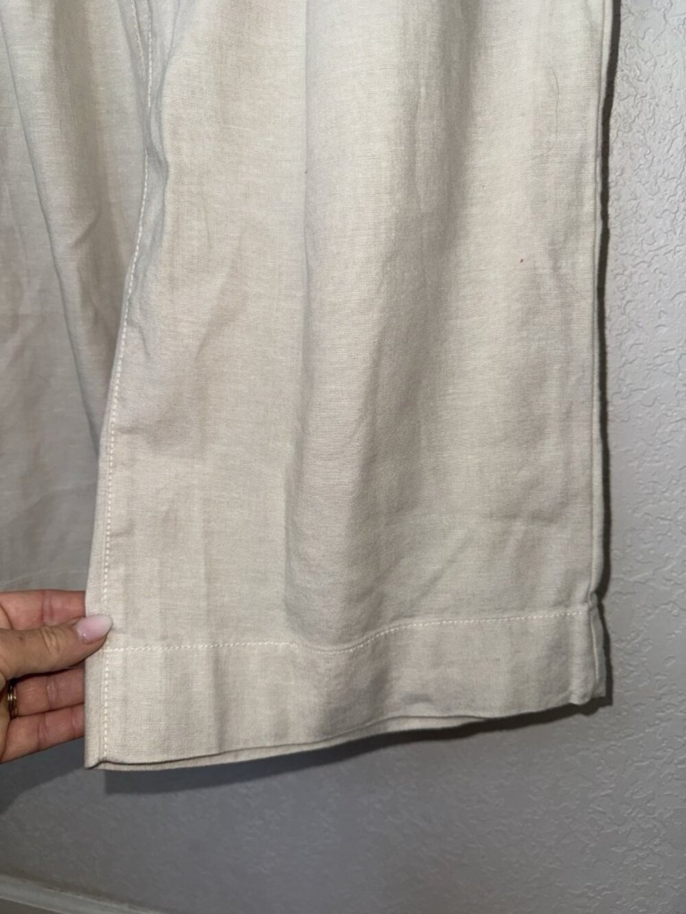 LL Bean Lakeside Linen Blend Pant Women 16 Reg Coastal Wide Leg NEW Pockets N - Picture 6 of 12